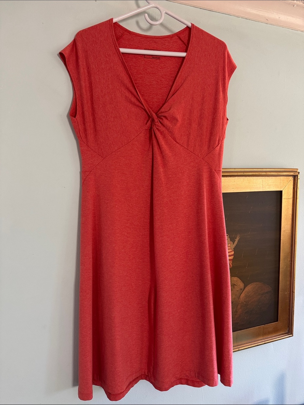 Patagonia Coral-Red Knot-Front Midi Dress